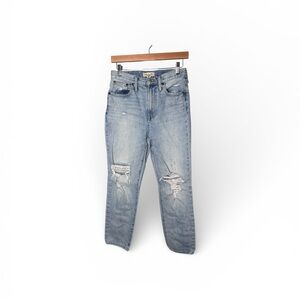 Madewell Perfect Vintage Light Wash Distressed Mid Rise Jeans Size 27